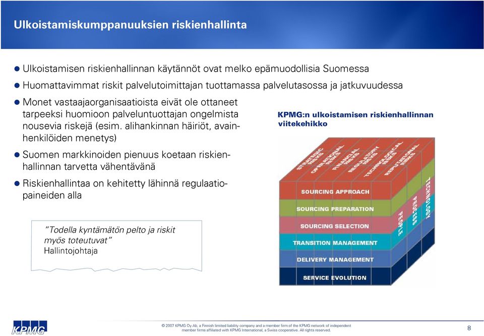 ongelmista nousevia riskejä (esim.