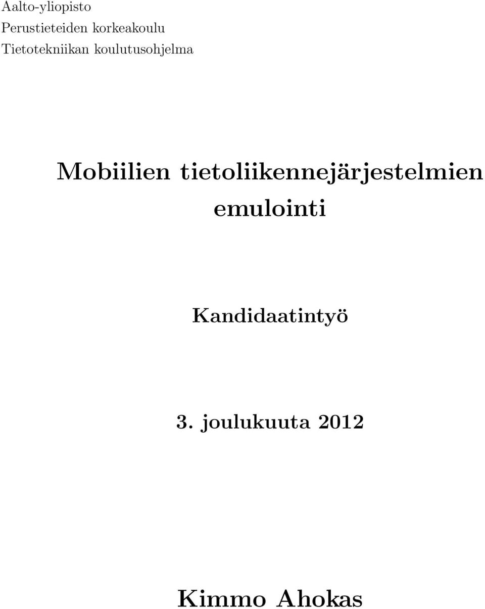 koulutusohjelma Mobiilien