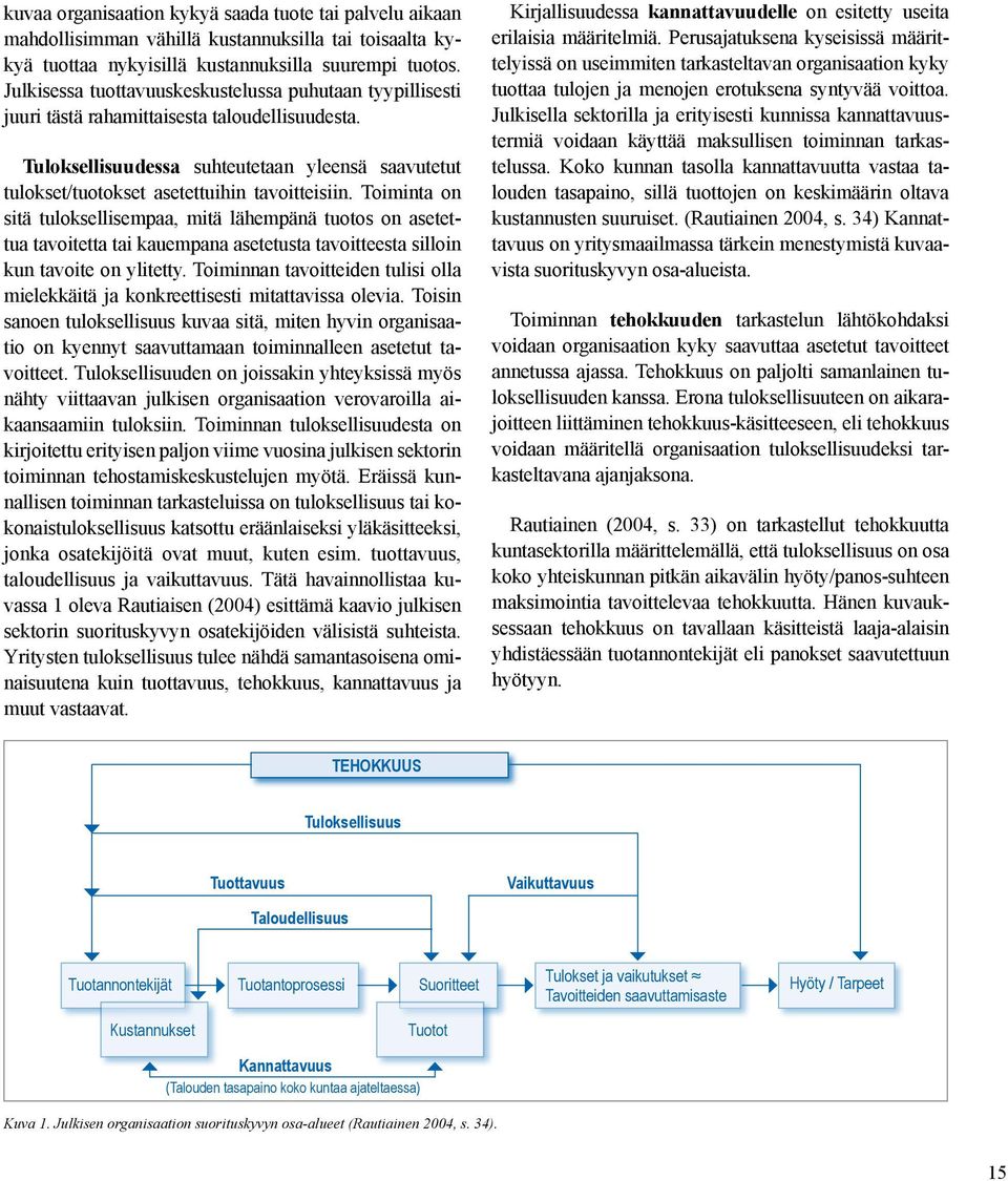 Tuloksellisuudessa suhteutetaan yleensä saavutetut tulokset/tuotokset asetettuihin tavoitteisiin.