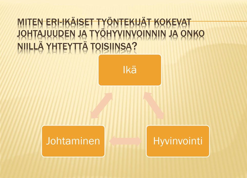 TYÖHYVINVOINNIN JA ONKO NIILLÄ