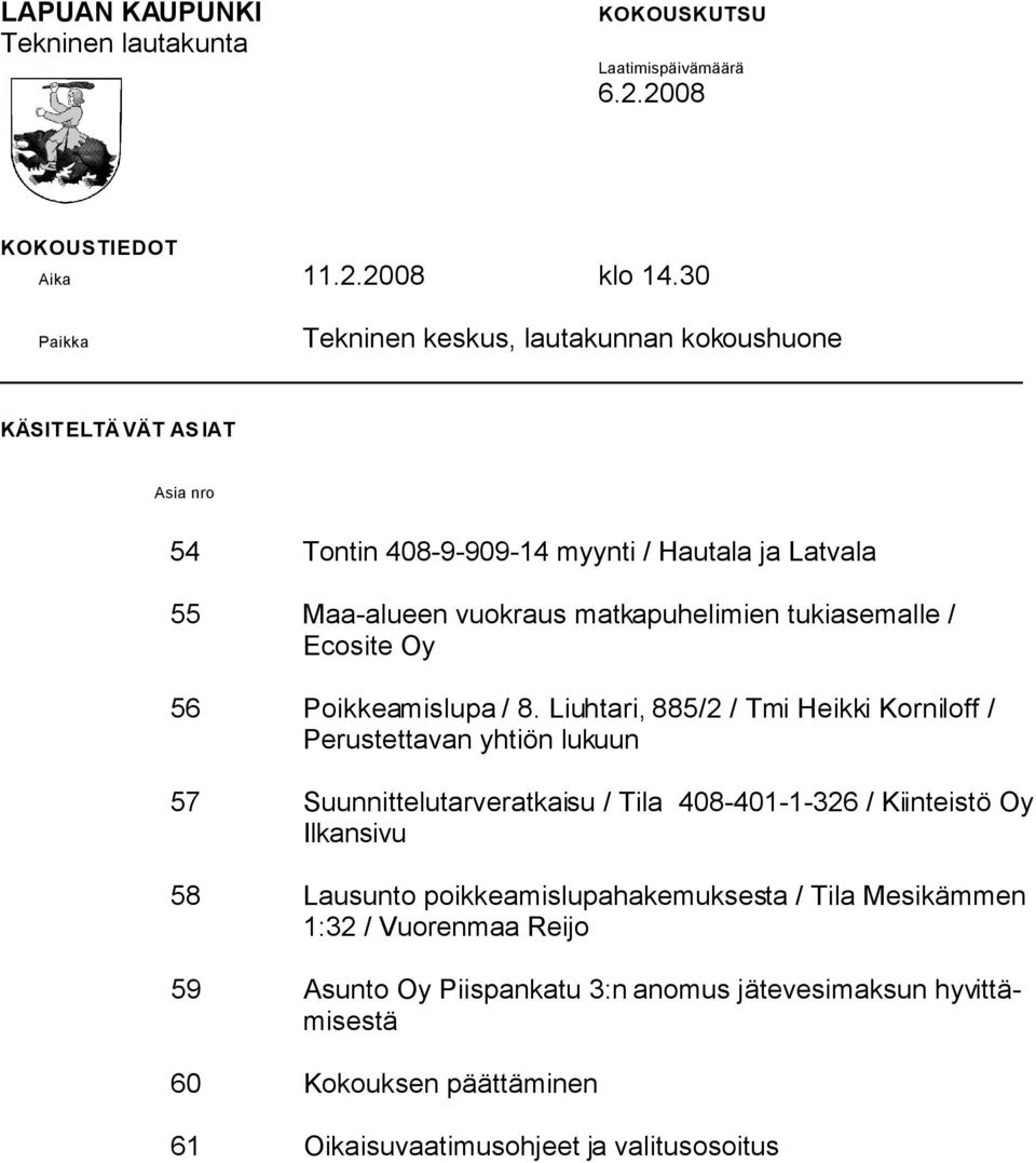 tukiasemalle / Ecosite Oy 56 Poikkeamislupa / 8.
