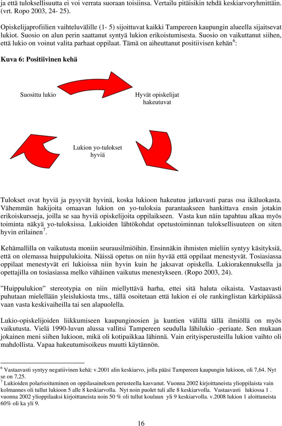 Suosio on vaikuttanut siihen, 6 että lukio on voinut valita parhaat oppilaat.