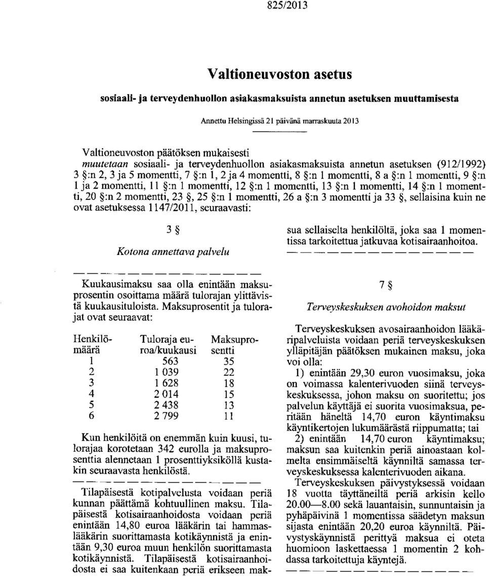 momentti, 8 a :n 1 momentti, 9 :n 1 ja 2 momentti, 11 :n 1 momentti, 12 :n 1 momentti, 13 :n 1 momentti, 14 :n 1 momentti, 20 :n 2 momentti, 23, 25 :n 1 momentti, 26 a :n 3 momentti ja 33, sellaisina