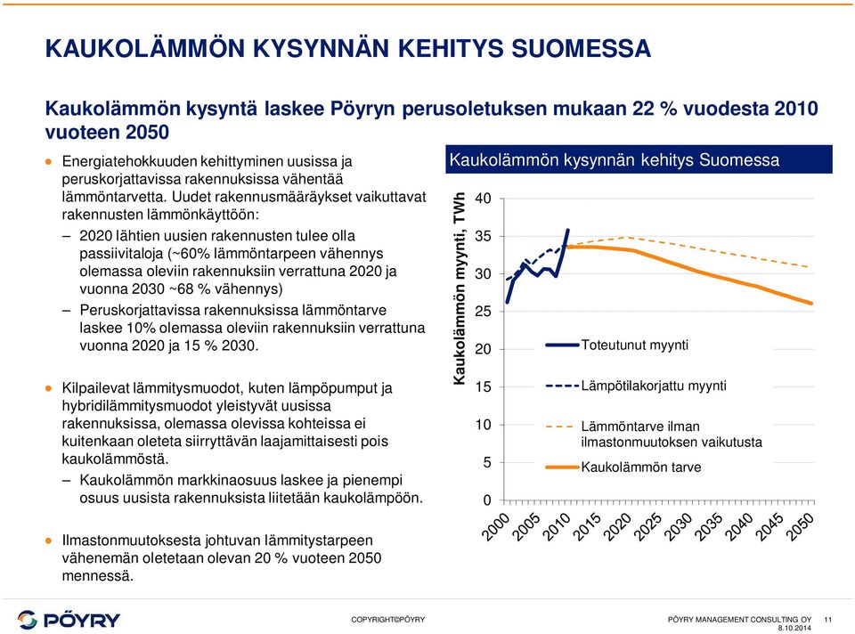 Uudet rakennusmääräykset vaikuttavat rakennusten lämmönkäyttöön: 2020 lähtien uusien rakennusten tulee olla passiivitaloja (~60% lämmöntarpeen vähennys olemassa oleviin rakennuksiin verrattuna 2020