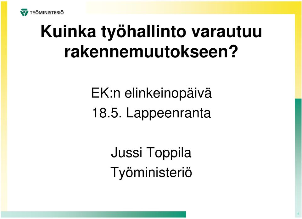 EK:n elinkeinopäivä 18.5.