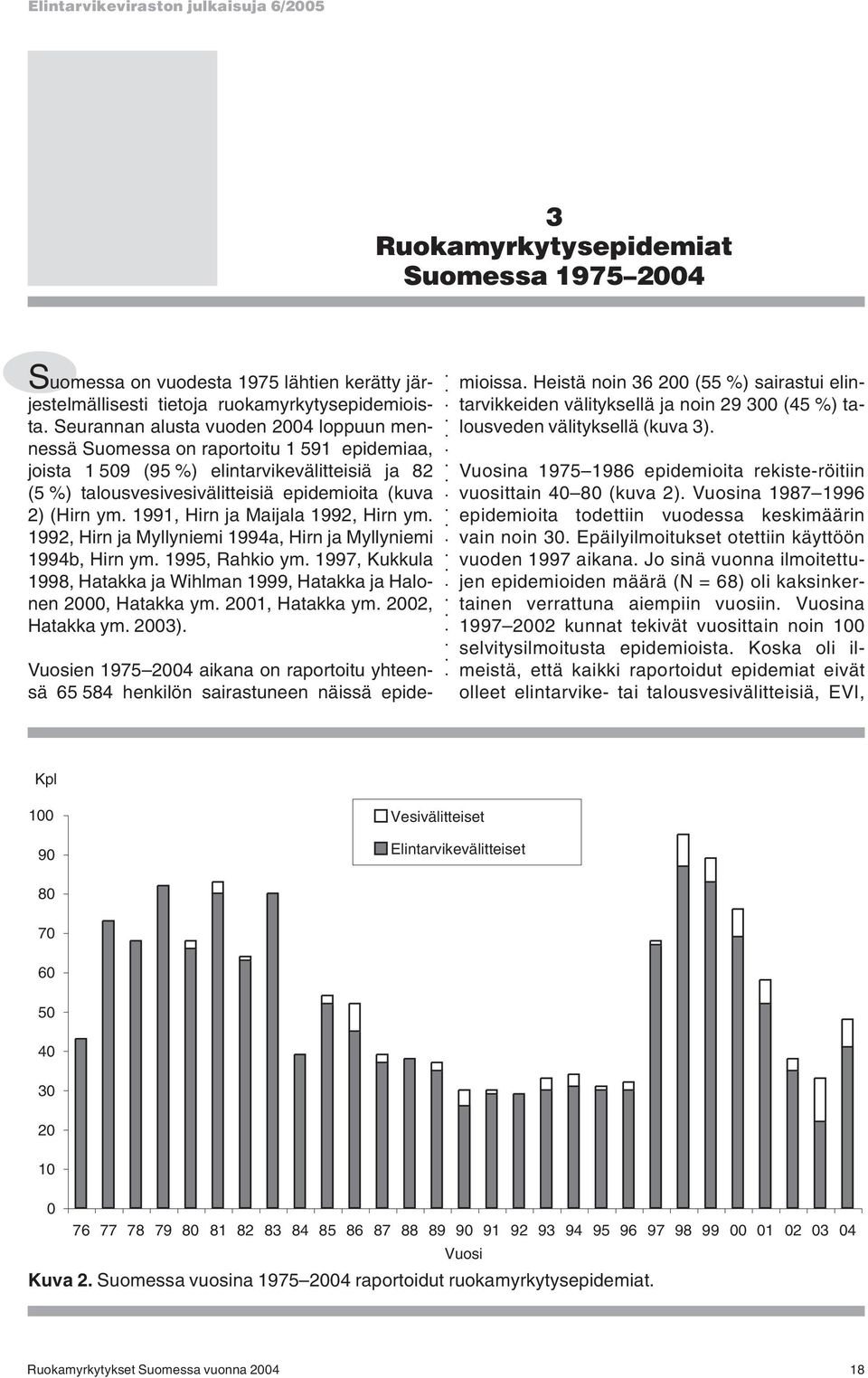 1991, Hirn ja Maijala 1992, Hirn ym. 1992, Hirn ja Myllyniemi 1994a, Hirn ja Myllyniemi 1994b, Hirn ym. 1995, Rahkio ym.