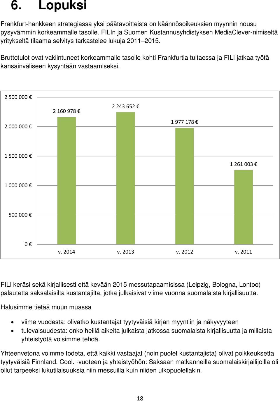 Brutttult vat vakiintuneet krkeammalle taslle khti Frankfurtia tultaessa ja FILI jatkaa työtä kansainväliseen kysyntään vastaamiseksi.