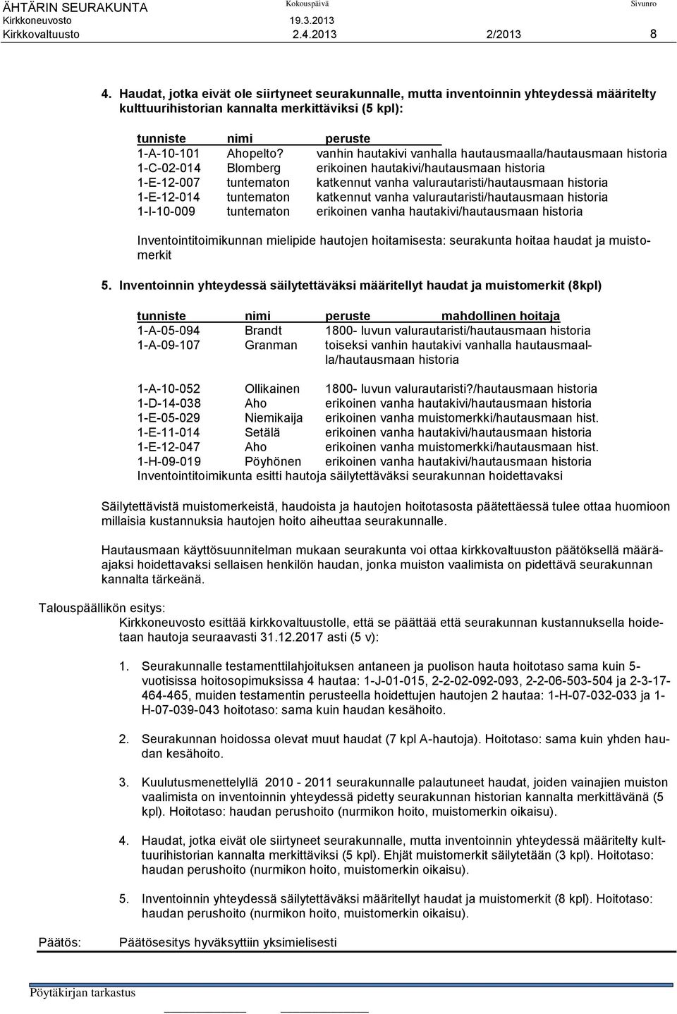 vanhin hautakivi vanhalla hautausmaalla/hautausmaan historia 1-C-02-014 Blomberg erikoinen hautakivi/hautausmaan historia 1-E-12-007 tuntematon katkennut vanha valurautaristi/hautausmaan historia