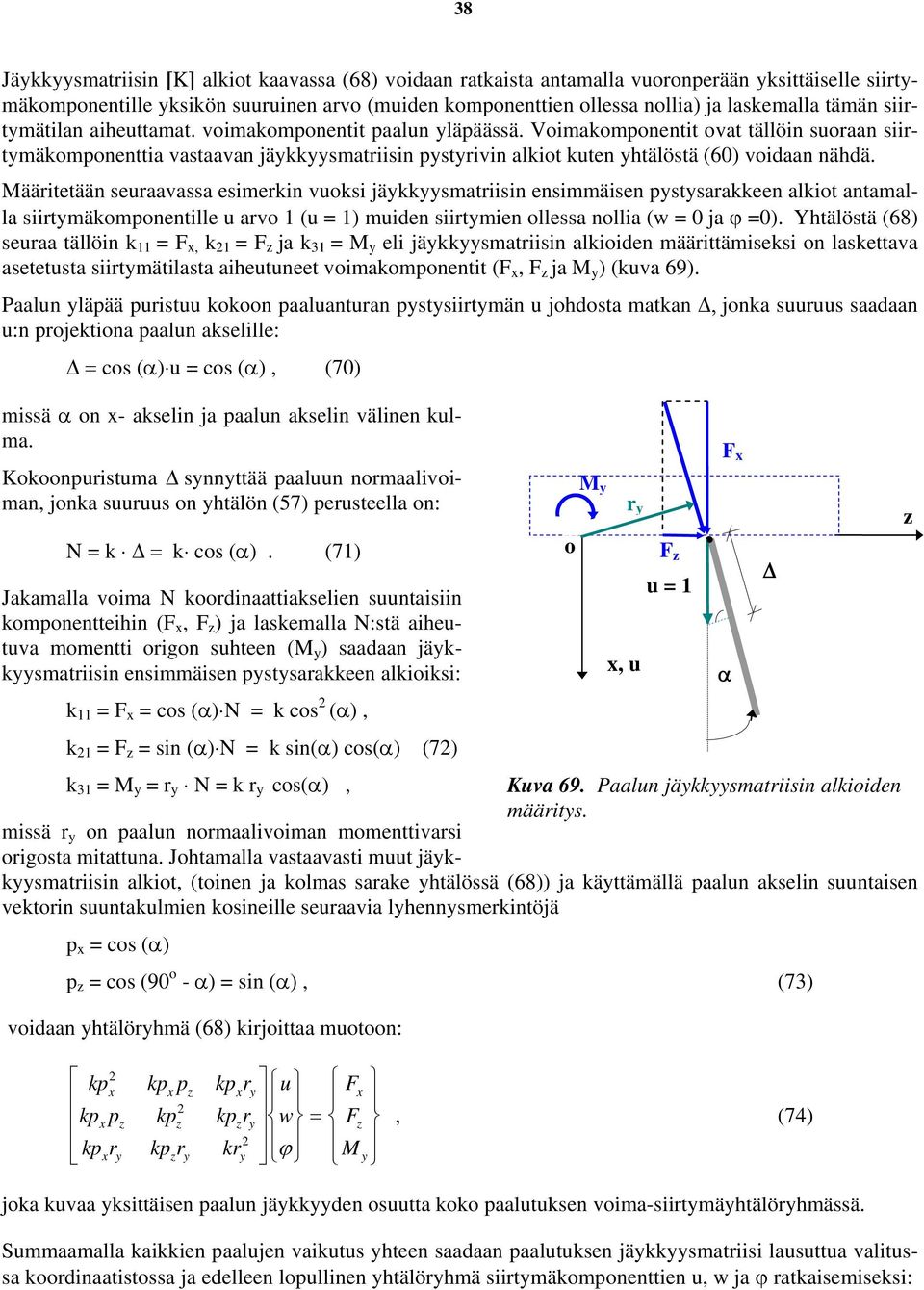 ääitetään seuaavassa esimein vuosi jäsmatiisin ensimmäisen pstsaaeen aliot antamalla siitmäomponentille u avo 1 (u = 1) muiden siitmien ollessa nollia (w = ja ϕ =).