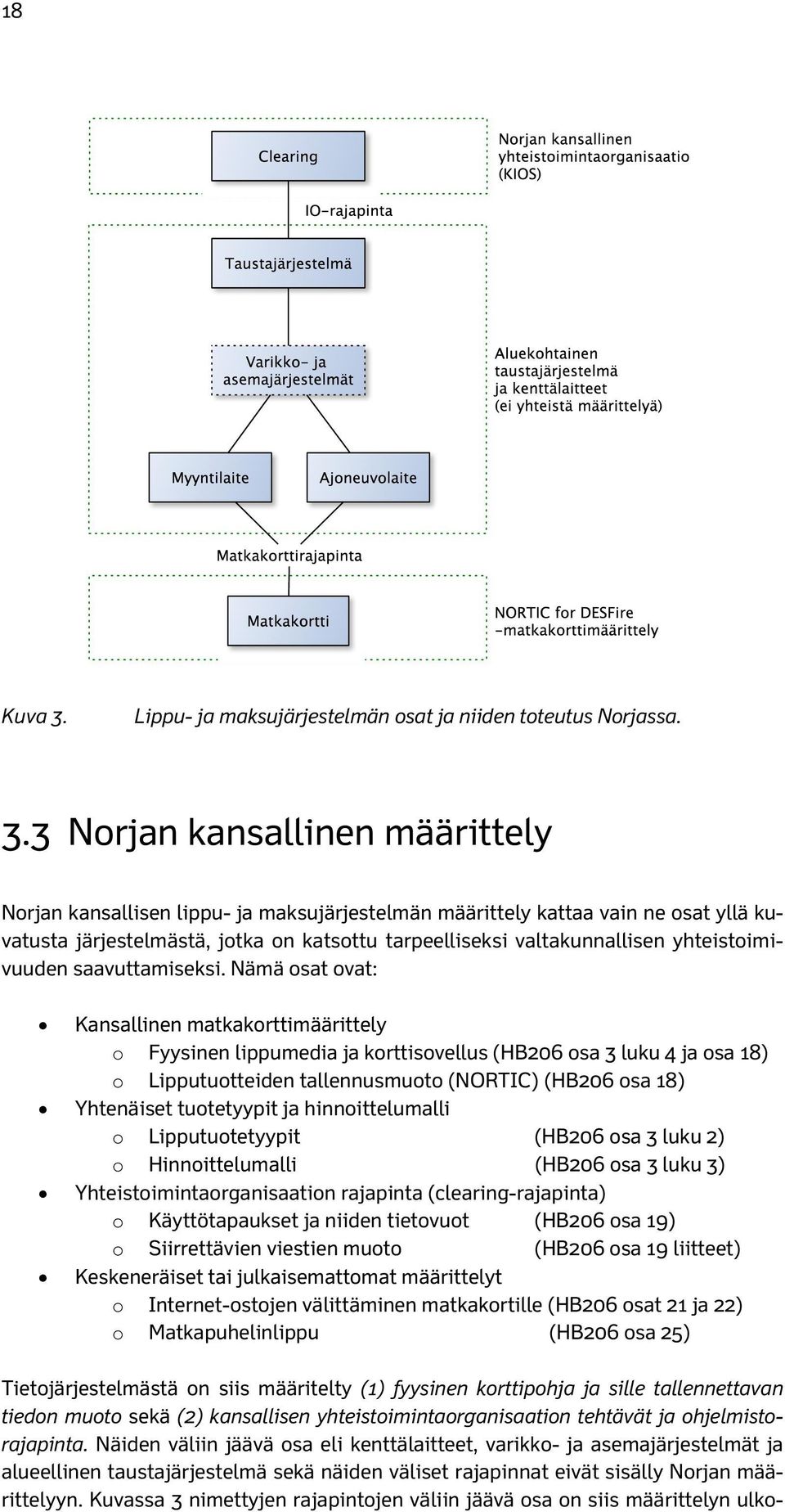 3 Norjan kansallinen määrittely Norjan kansallisen lippu- ja maksujärjestelmän määrittely kattaa vain ne osat yllä kuvatusta järjestelmästä, jotka on katsottu tarpeelliseksi valtakunnallisen