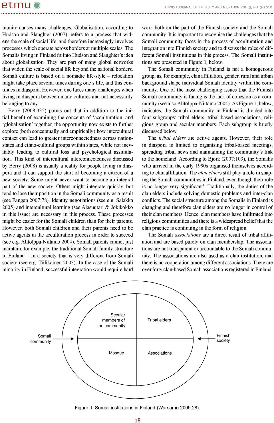 multiple scales. The Somalis living in Finland fit into Hudson and Slaughter s idea about globalisation.