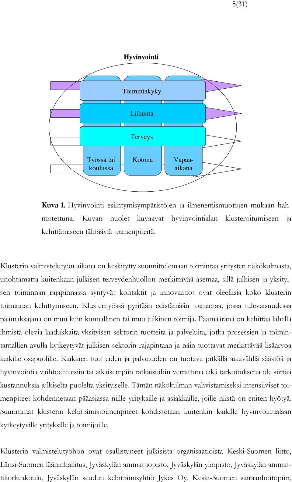 Klusterin valmistelutyön aikana on keskitytty suunnittelemaan toimintaa yritysten näkökulmasta, unohtamatta kuitenkaan julkisen terveydenhuollon merkittävää asemaa, sillä julkisen ja yksityisen