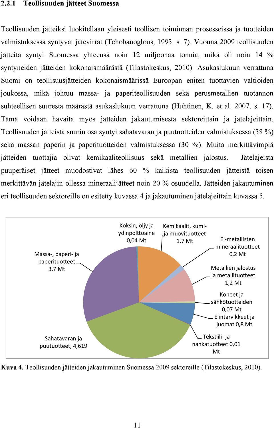 Asukaslukuun verrattuna Suomi on teollisuusjätteiden kokonaismäärissä Euroopan eniten tuottavien valtioiden joukossa, mikä johtuu massa- ja paperiteollisuuden sekä perusmetallien tuotannon