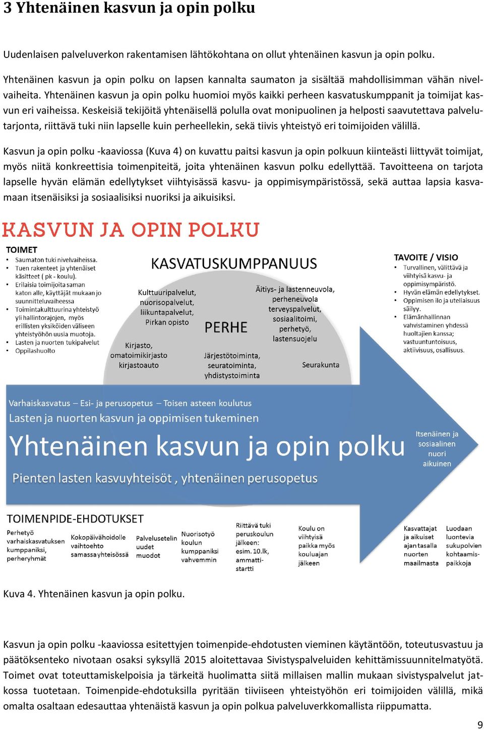 Yhtenäinen kasvun ja opin polku huomioi myös kaikki perheen kasvatuskumppanit ja toimijat kasvun eri vaiheissa.