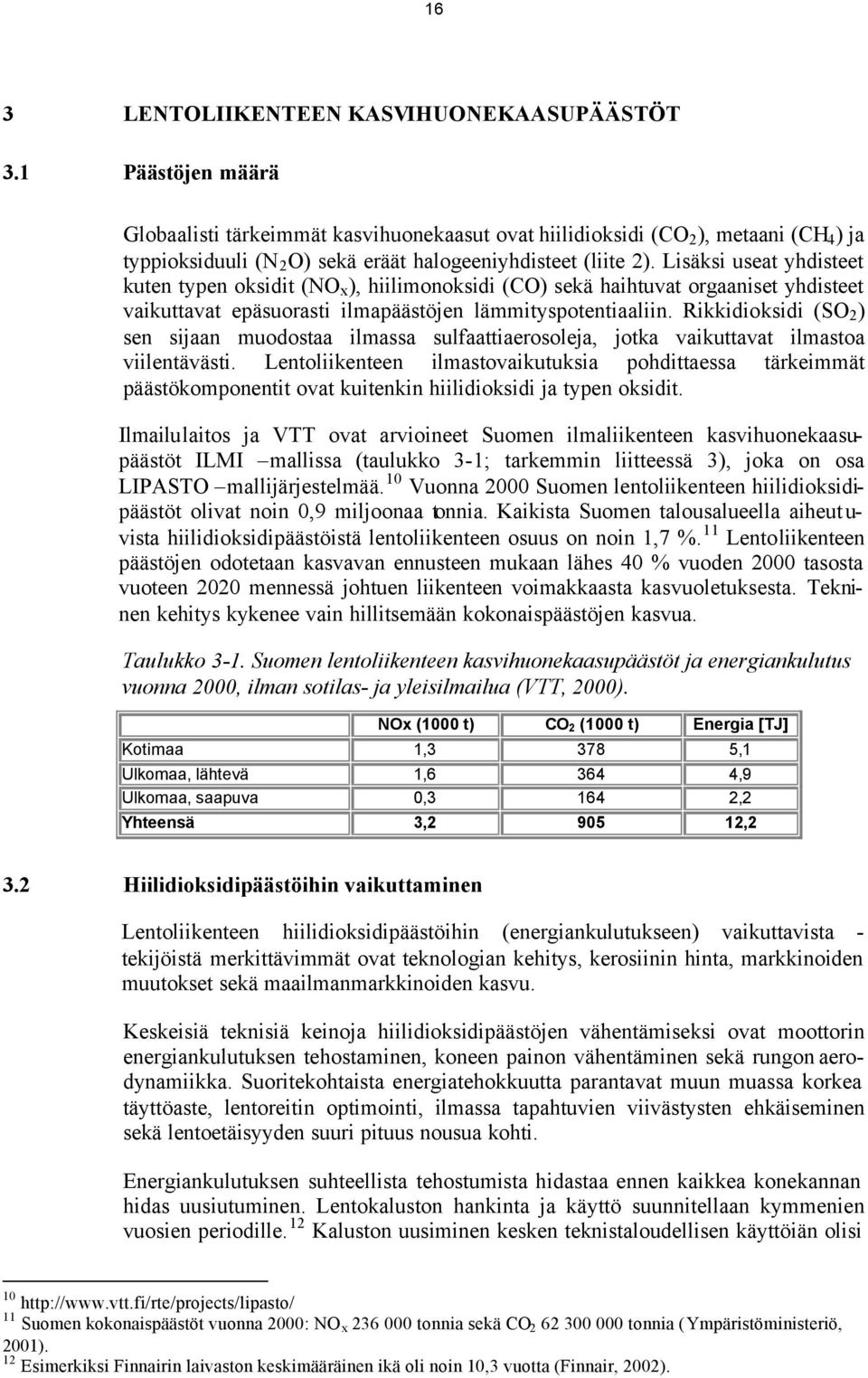 Lisäksi useat yhdisteet kuten typen oksidit (NO x ), hiilimonoksidi (CO) sekä haihtuvat orgaaniset yhdisteet vaikuttavat epäsuorasti ilmapäästöjen lämmityspotentiaaliin.