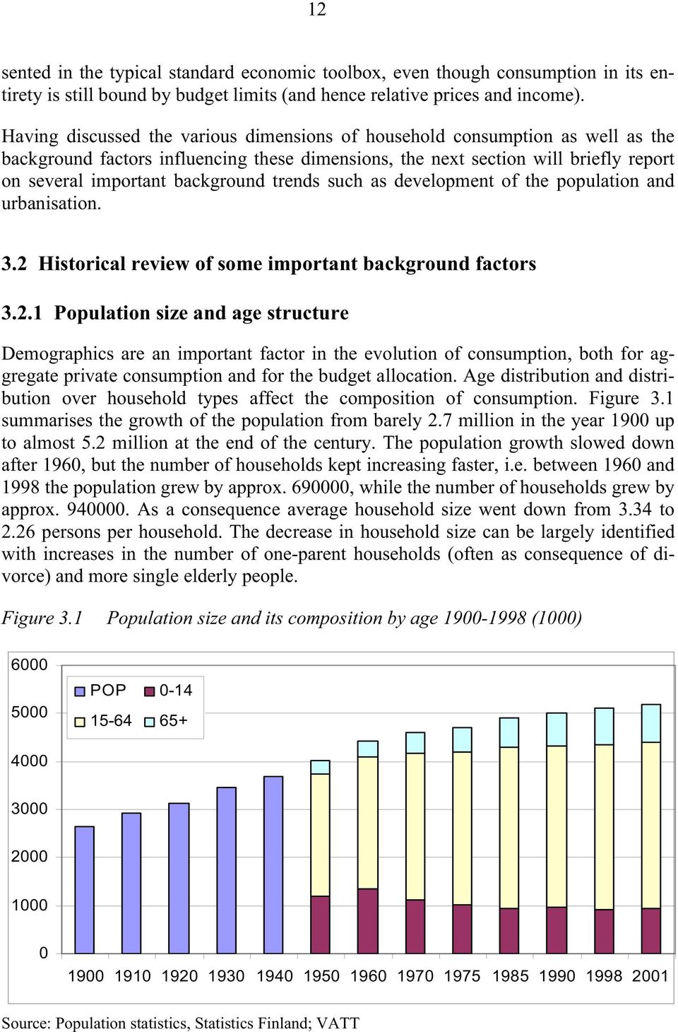 trends such as development of the population and urbanisation. 3.2 