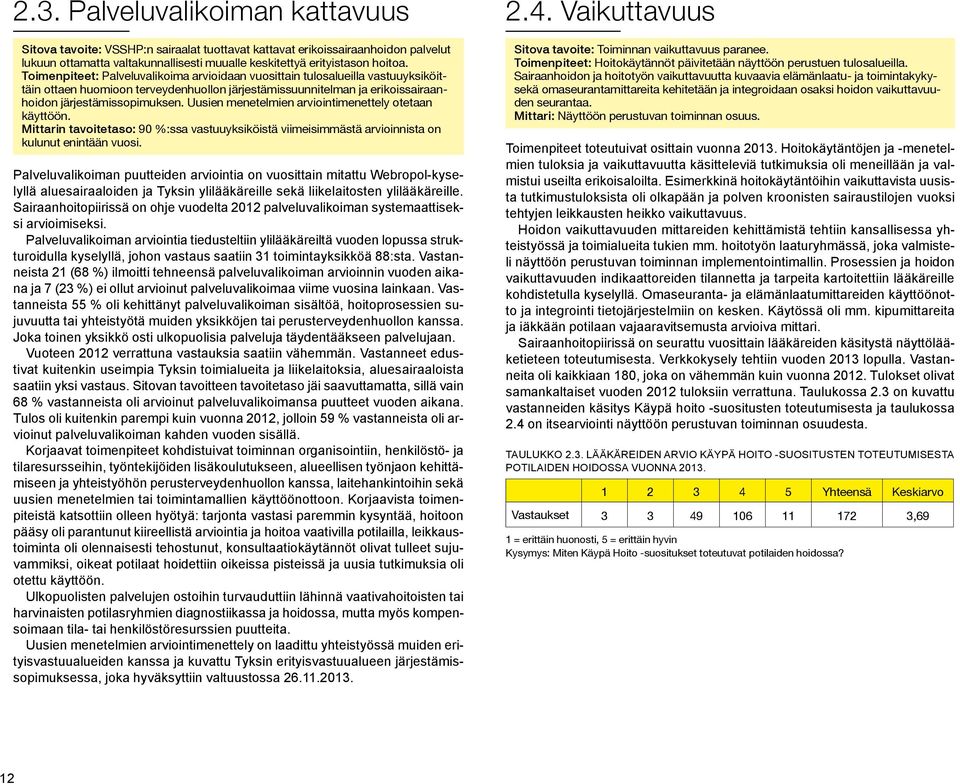 Uusien menetelmien arviointimenettely otetaan käyttöön. Mittarin tavoitetaso: 90 %:ssa vastuuyksiköistä viimeisimmästä arvioinnista on kulunut enintään vuosi.