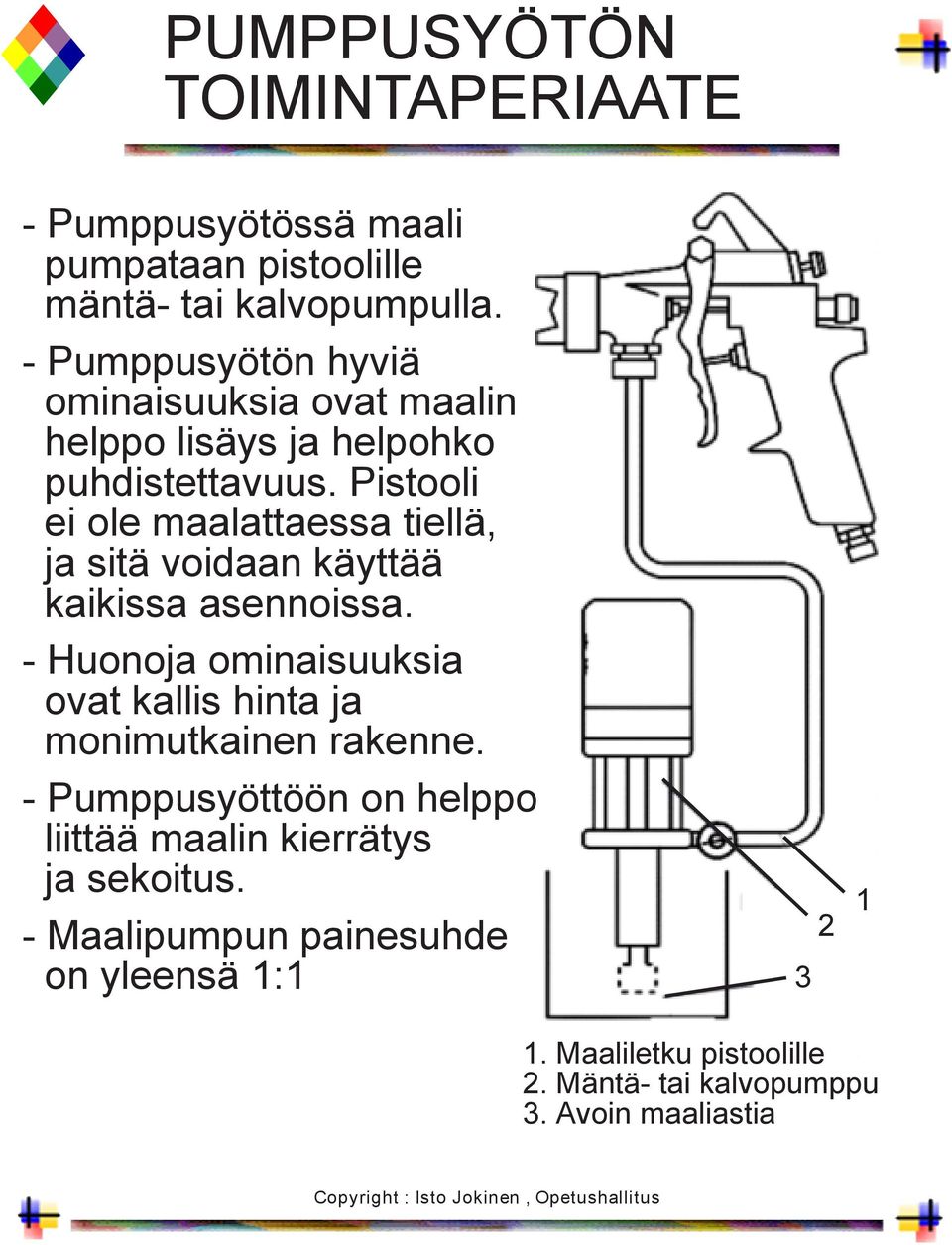 Pistooli ei ole maalattaessa tiellä, ja sitä voidaan käyttää kaikissa asennoissa.