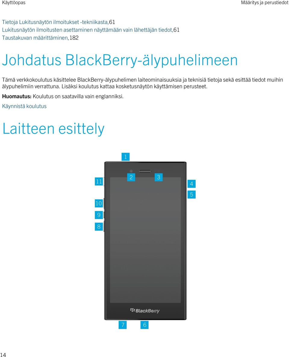 BlackBerry-älypuhelimen laiteominaisuuksia ja teknisiä tietoja sekä esittää tiedot muihin älypuhelimiin verrattuna.