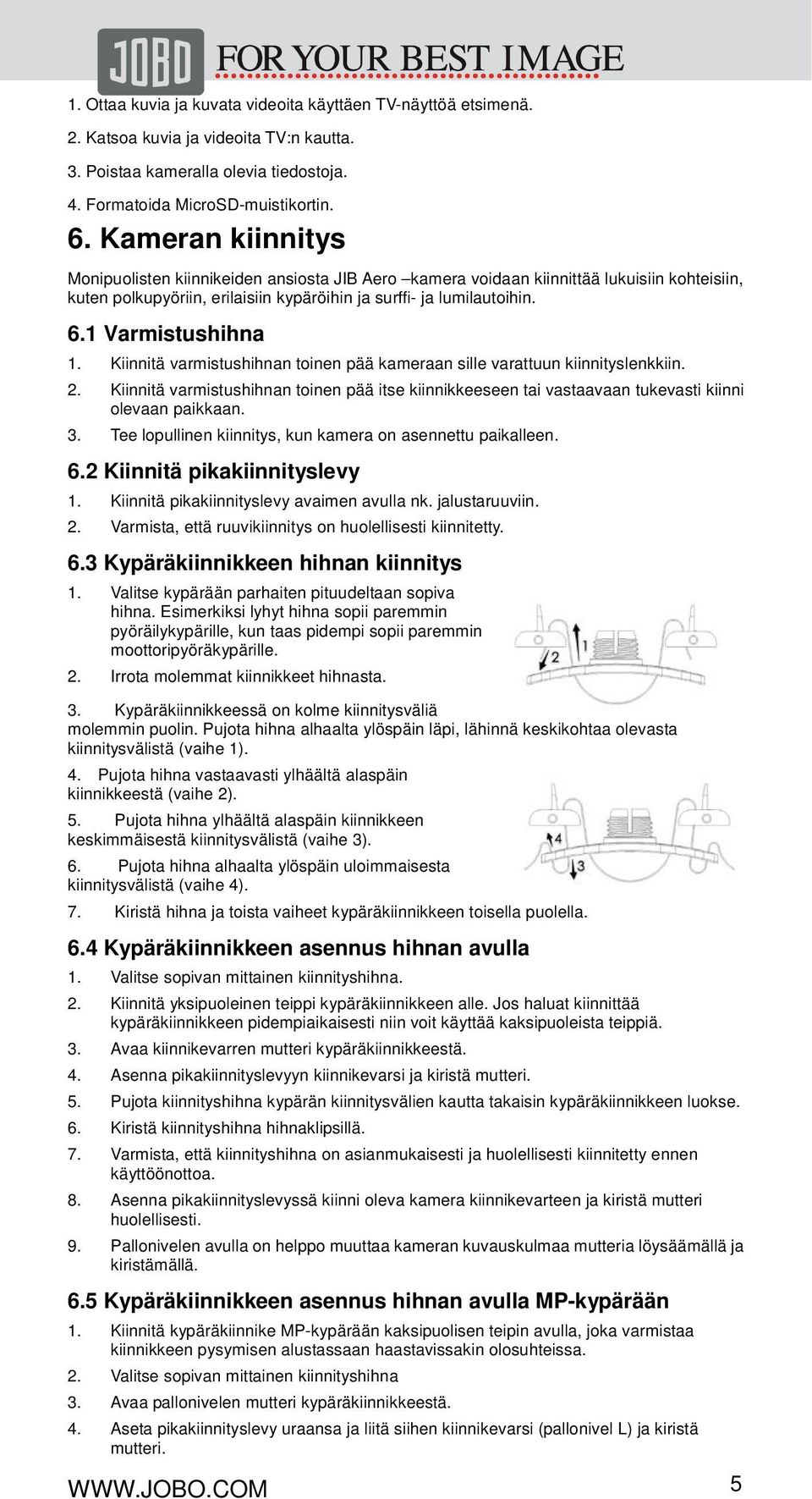 1 Varmistushihna 1. Kiinnitä varmistushihnan toinen pää kameraan sille varattuun kiinnityslenkkiin. 2.