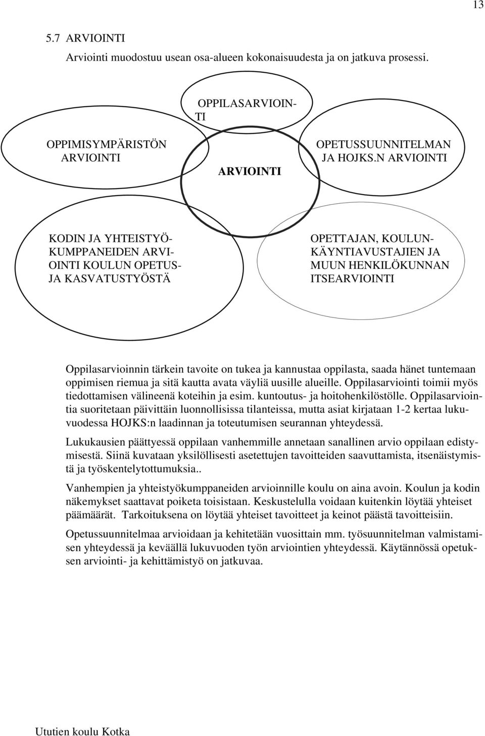 tukea ja kannustaa oppilasta, saada hänet tuntemaan oppimisen riemua ja sitä kautta avata väyliä uusille alueille. Oppilasarviointi toimii myös tiedottamisen välineenä koteihin ja esim.