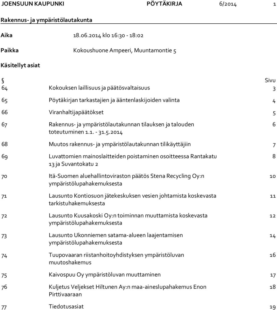 Viranhaltijapäätökset 5 