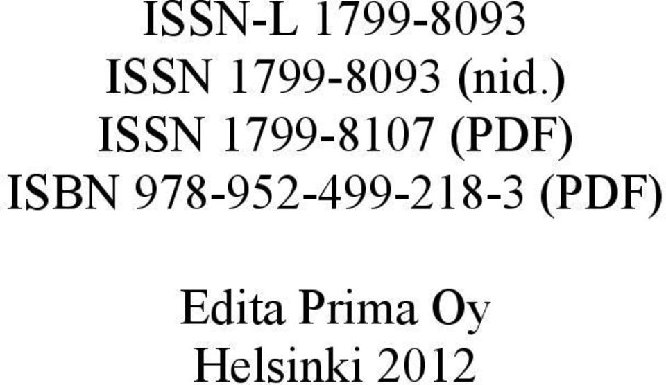 ) ISSN 1799-8107 (PDF) ISBN