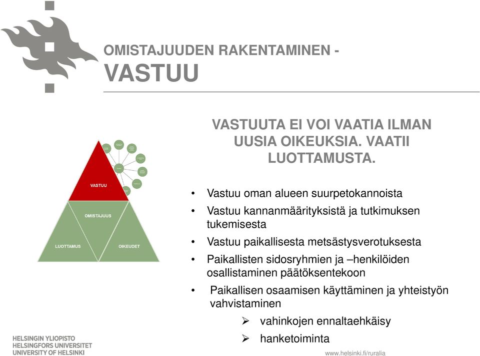 paikallisesta metsästysverotuksesta Paikallisten sidosryhmien ja henkilöiden osallistaminen