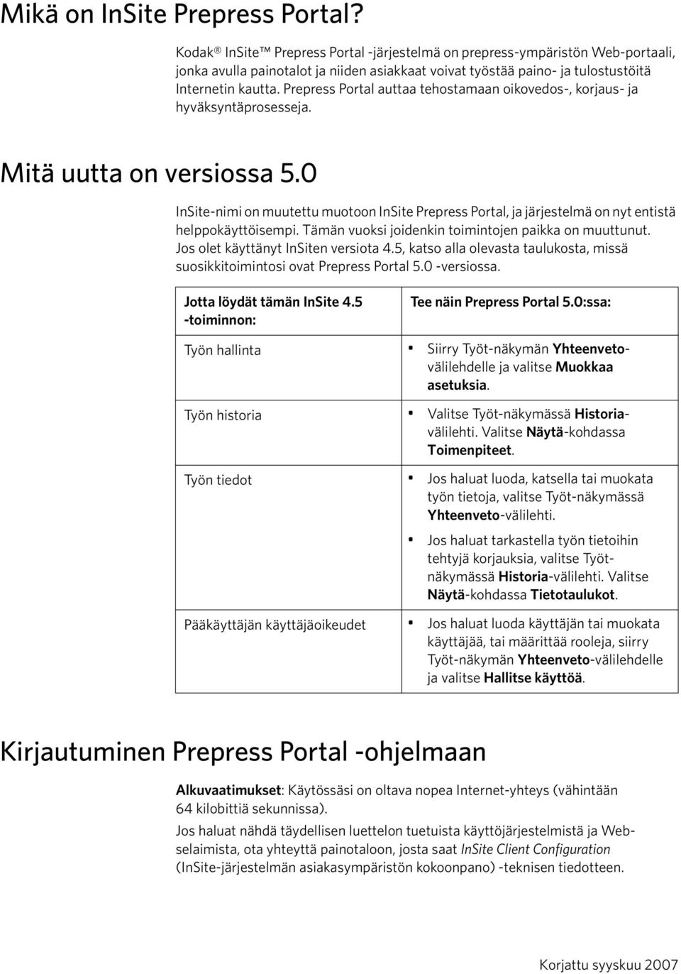 Prepress Portal auttaa tehostamaan oikovedos-, korjaus- ja hyväksyntäprosesseja. Mitä uutta on versiossa 5.