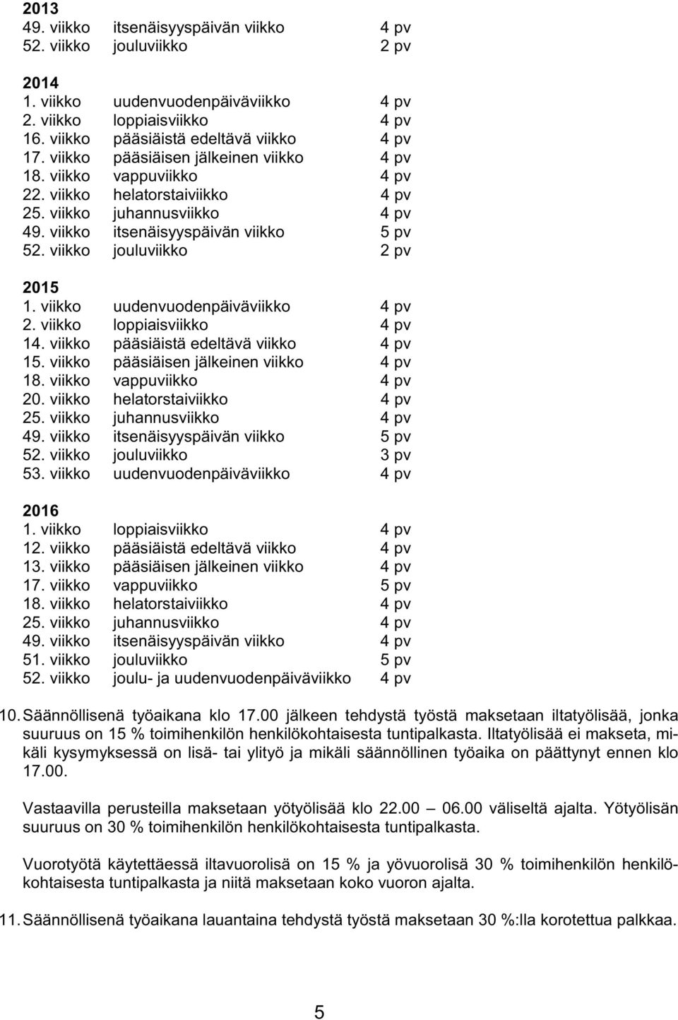 viikko jouluviikko 2 pv 2015 1. viikko uudenvuodenpäiväviikko 4 pv 2. viikko loppiaisviikko 4 pv 14. viikko pääsiäistä edeltävä viikko 4 pv 15. viikko pääsiäisen jälkeinen viikko 4 pv 18.