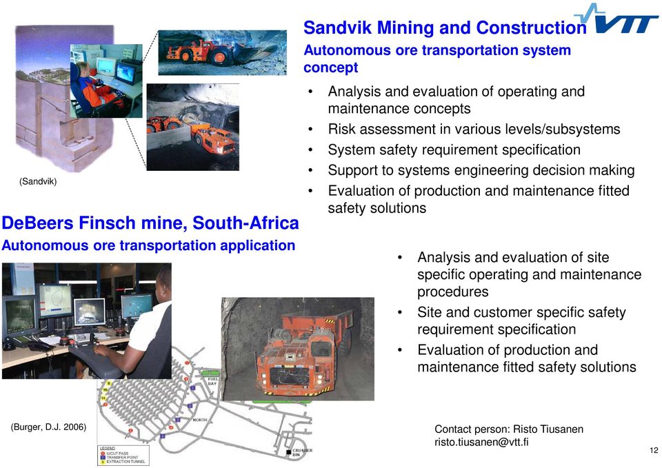 decision making Evaluation of production and maintenance fitted safety solutions Analysis and evaluation of site specific operating and maintenance procedures Site and