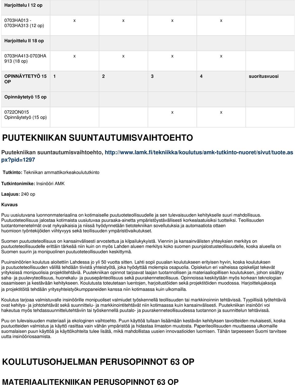 pid=1297 Tutkinto: Tekniikan ammattikorkeakoulututkinto Tutkintonimike: Insinööri AMK Laajuus: 240 op Kuvaus Puu uusiutuvana luonnonmateriaalina on kotimaiselle puutuoteteollisuudelle ja sen