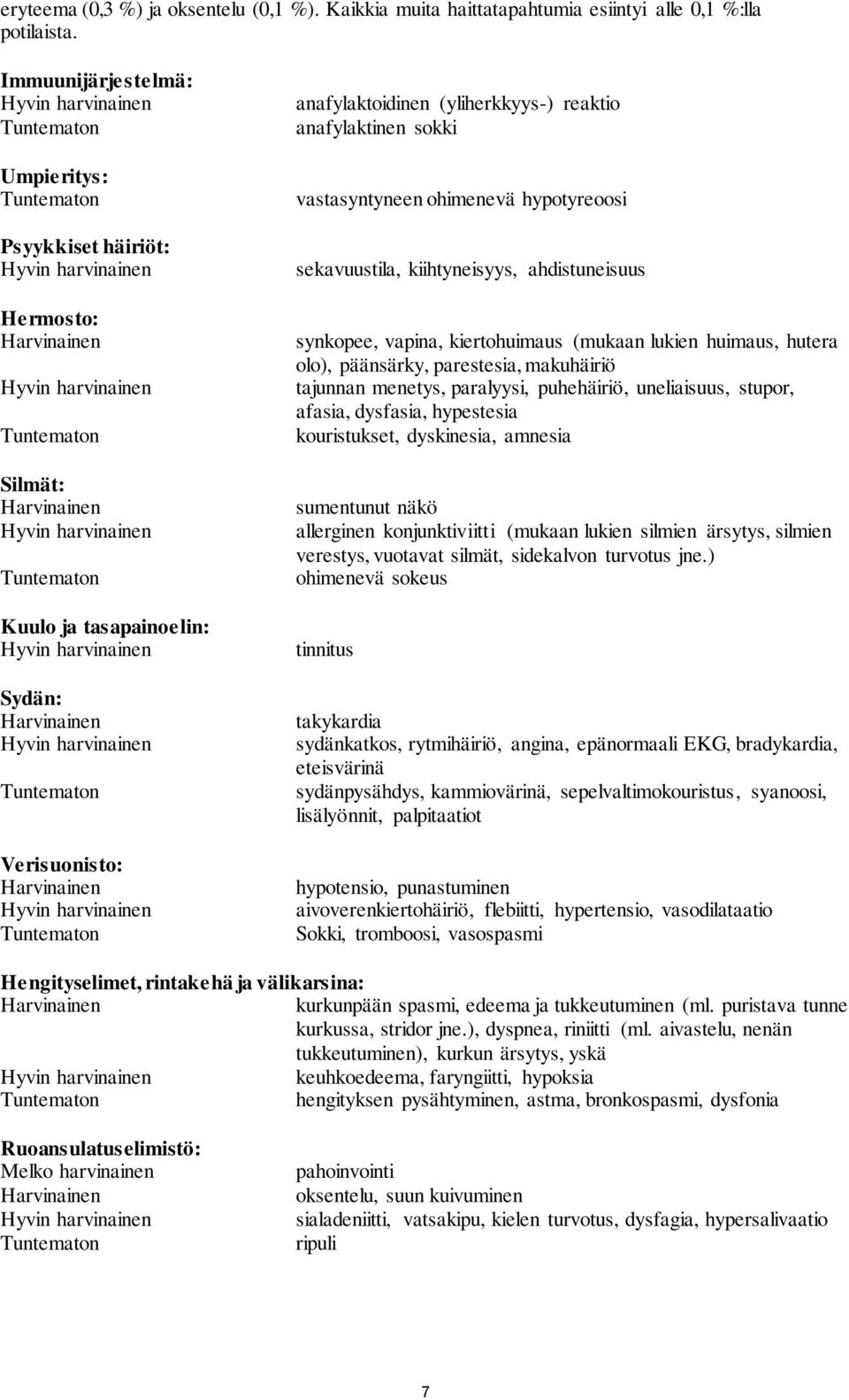 hypotyreoosi sekavuustila, kiihtyneisyys, ahdistuneisuus synkopee, vapina, kiertohuimaus (mukaan lukien huimaus, hutera olo), päänsärky, parestesia, makuhäiriö tajunnan menetys, paralyysi,