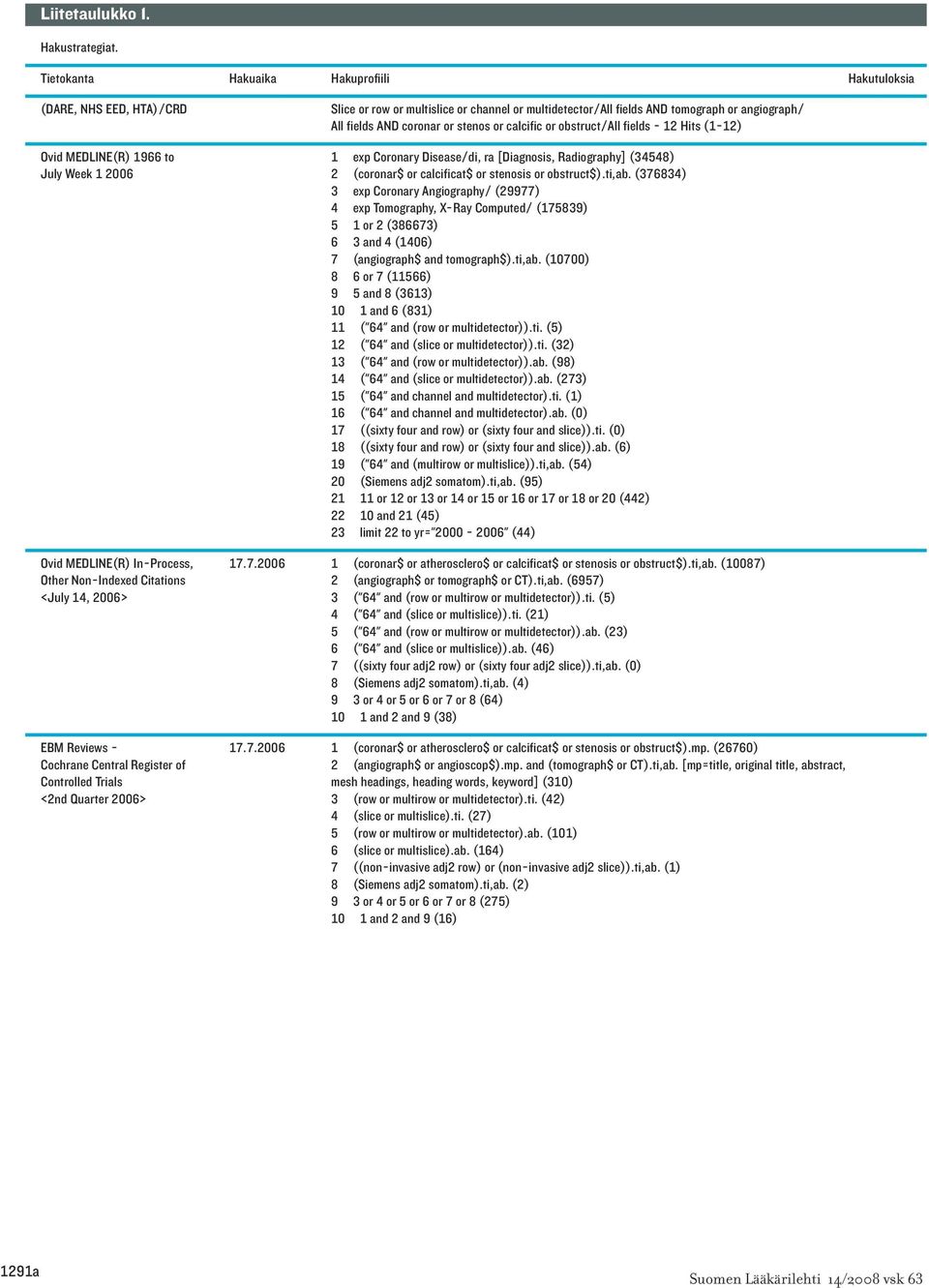 or calcific or obstruct/all fields - 12 Hits (1-12) Ovid MEDLINE(R) 1966 to 1 exp Coronary Disease/di, ra [Diagnosis, Radiography] (34548) July Week 1 2006 2 (coronar$ or calcificat$ or stenosis or