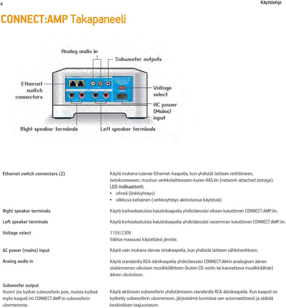 Käytä mukana tulevaa Ethernet-kaapelia, kun yhdistät laitteen reitittimeen, tietokoneeseen, muuhun verkkolaitteeseen kuten NAS:iin (network-attached storage).