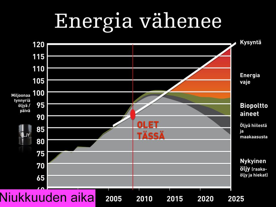 iukkuuden aika OLET TÄSSÄ Kysyntä Energia vaje Biopoltto aineet