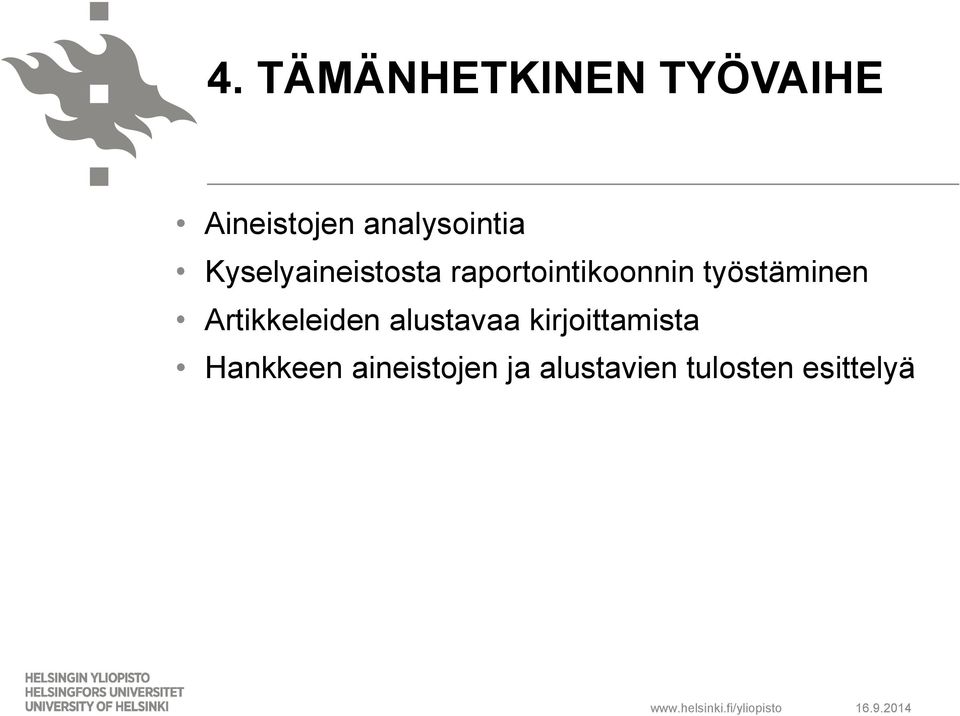 Artikkeleiden alustavaa kirjoittamista Hankkeen