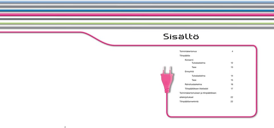 Rahoituslaskelma 16 Tilinpäätöksen liitetiedot 17