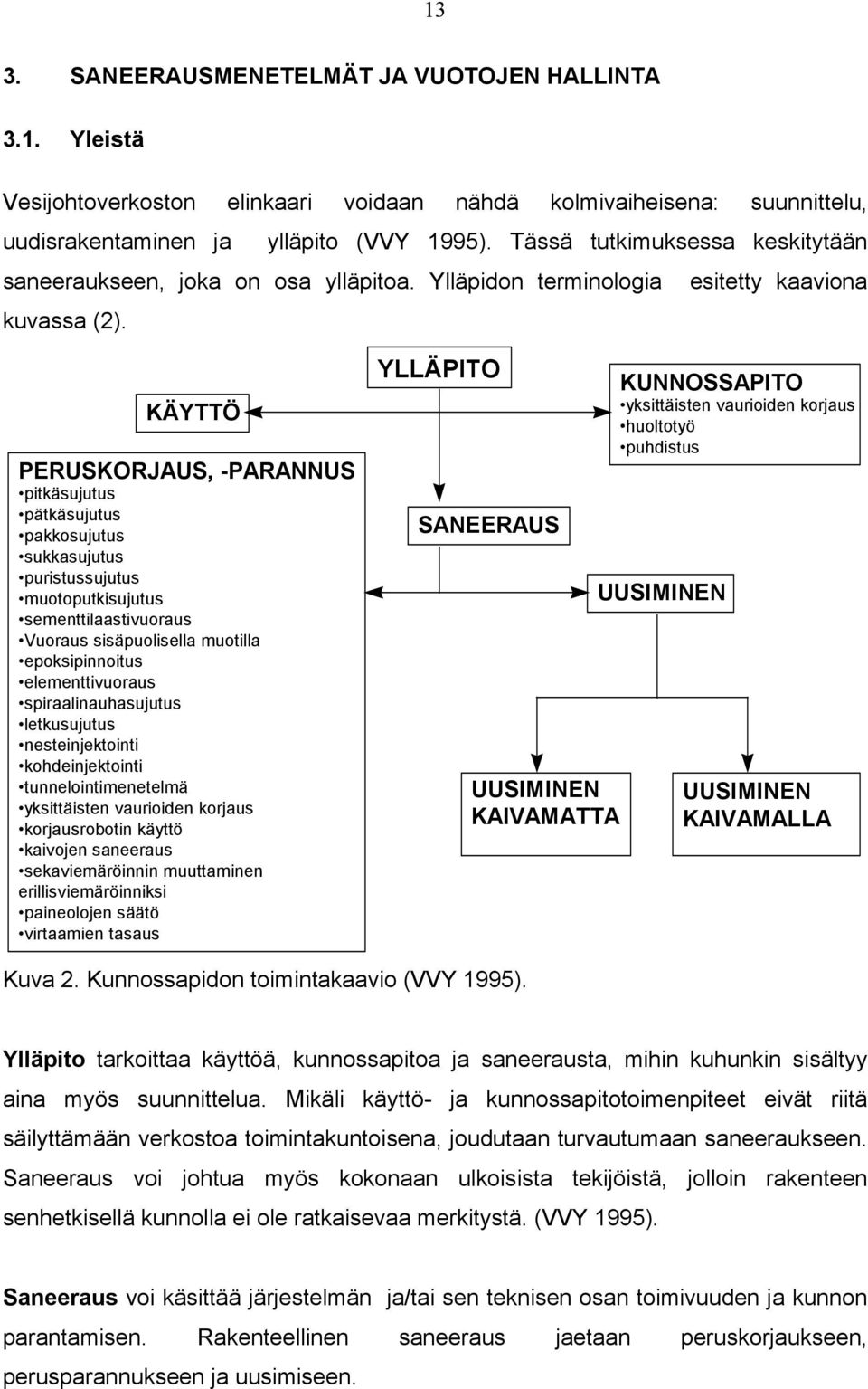 KÄYTTÖ PERUSKORJAUS, -PARANNUS pitkäsujutus pätkäsujutus pakkosujutus sukkasujutus puristussujutus muotoputkisujutus sementtilaastivuoraus Vuoraus sisäpuolisella muotilla epoksipinnoitus