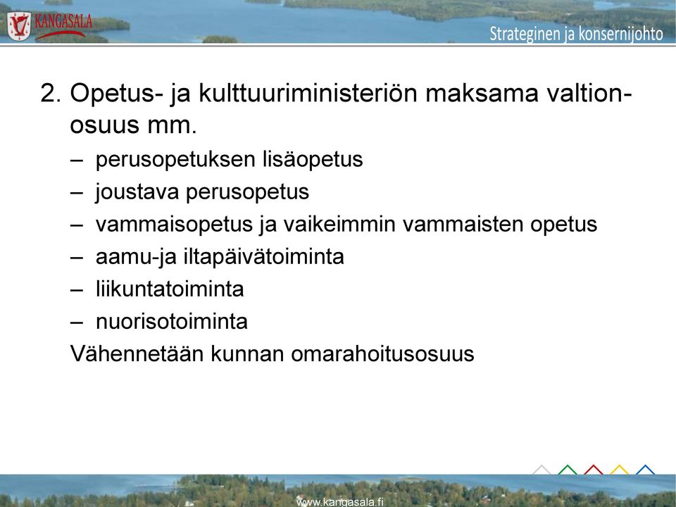 ja vaikeimmin vammaisten opetus aamu-ja iltapäivätoiminta