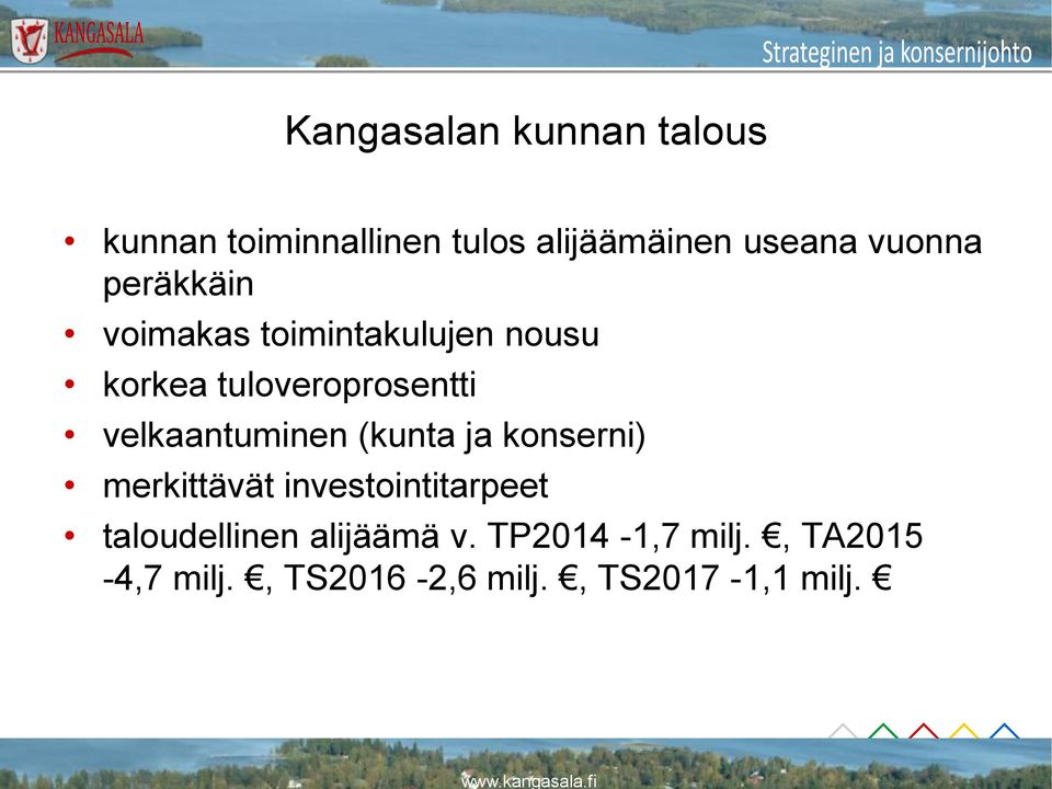 velkaantuminen (kunta ja konserni) merkittävät investointitarpeet