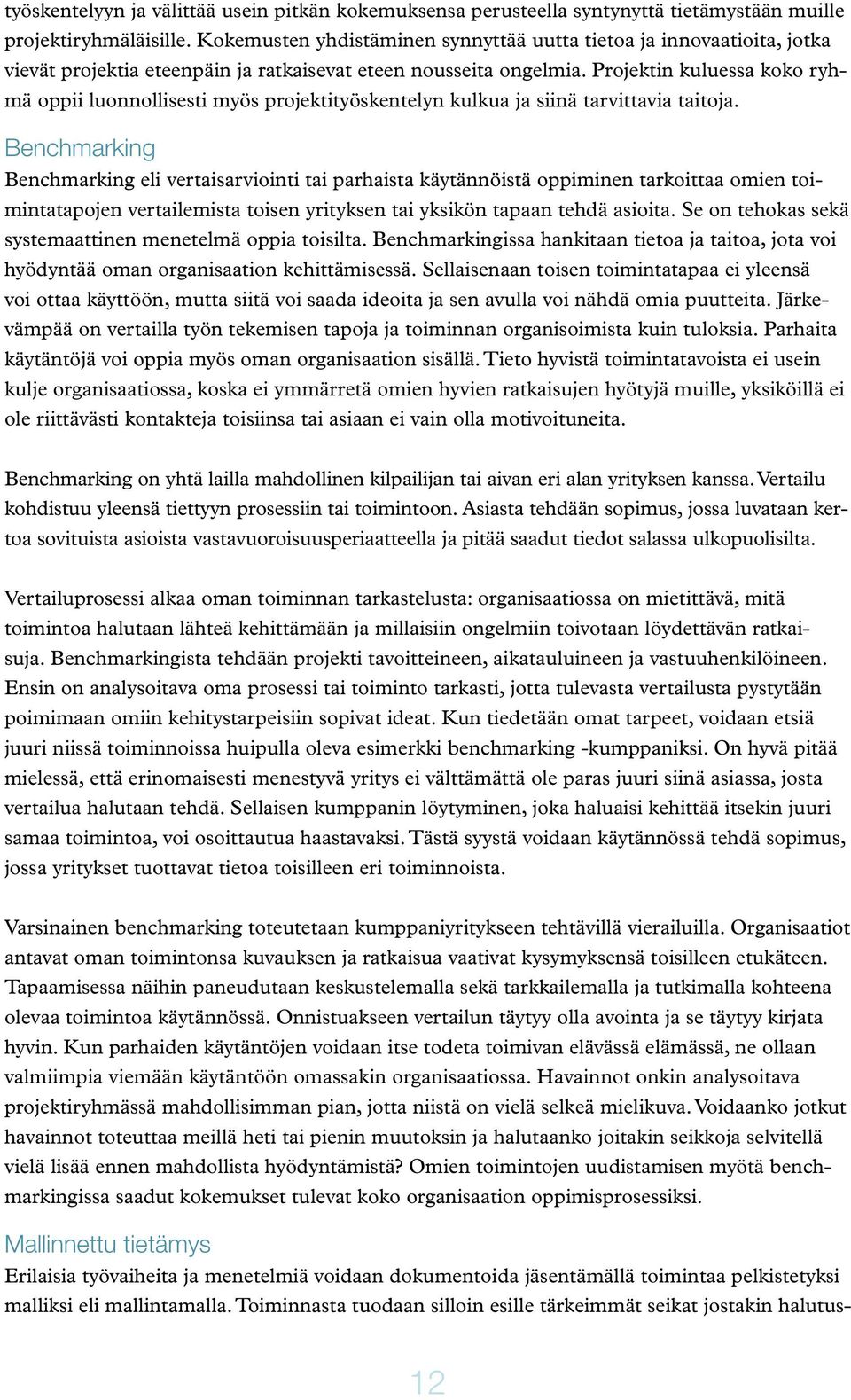 Projektin kuluessa koko ryhmä oppii luonnollisesti myös projektityöskentelyn kulkua ja siinä tarvittavia taitoja.