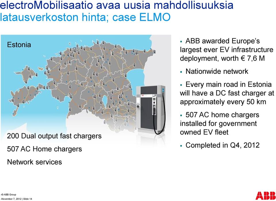 a DC fast charger at approximately every 50 km 200 Dual output fast chargers 507 AC Home chargers 507 AC home