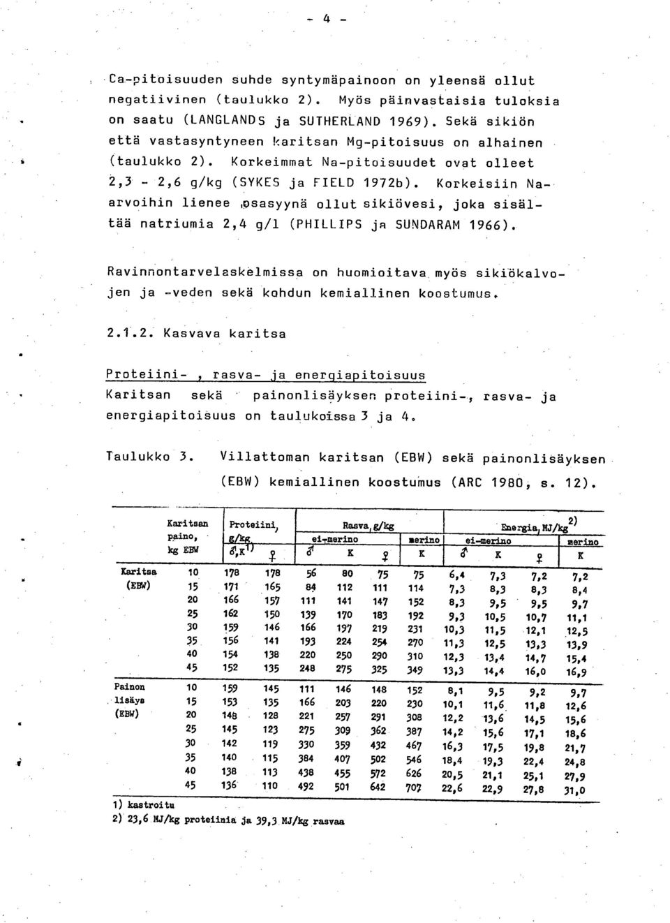 Korkeisiin Naarvoihin lienee xisasyynä ollut sikiövesi, joka sisältää natriumia 2,4 g/1 (PHILLIPS ja SUNDARAM 1966).