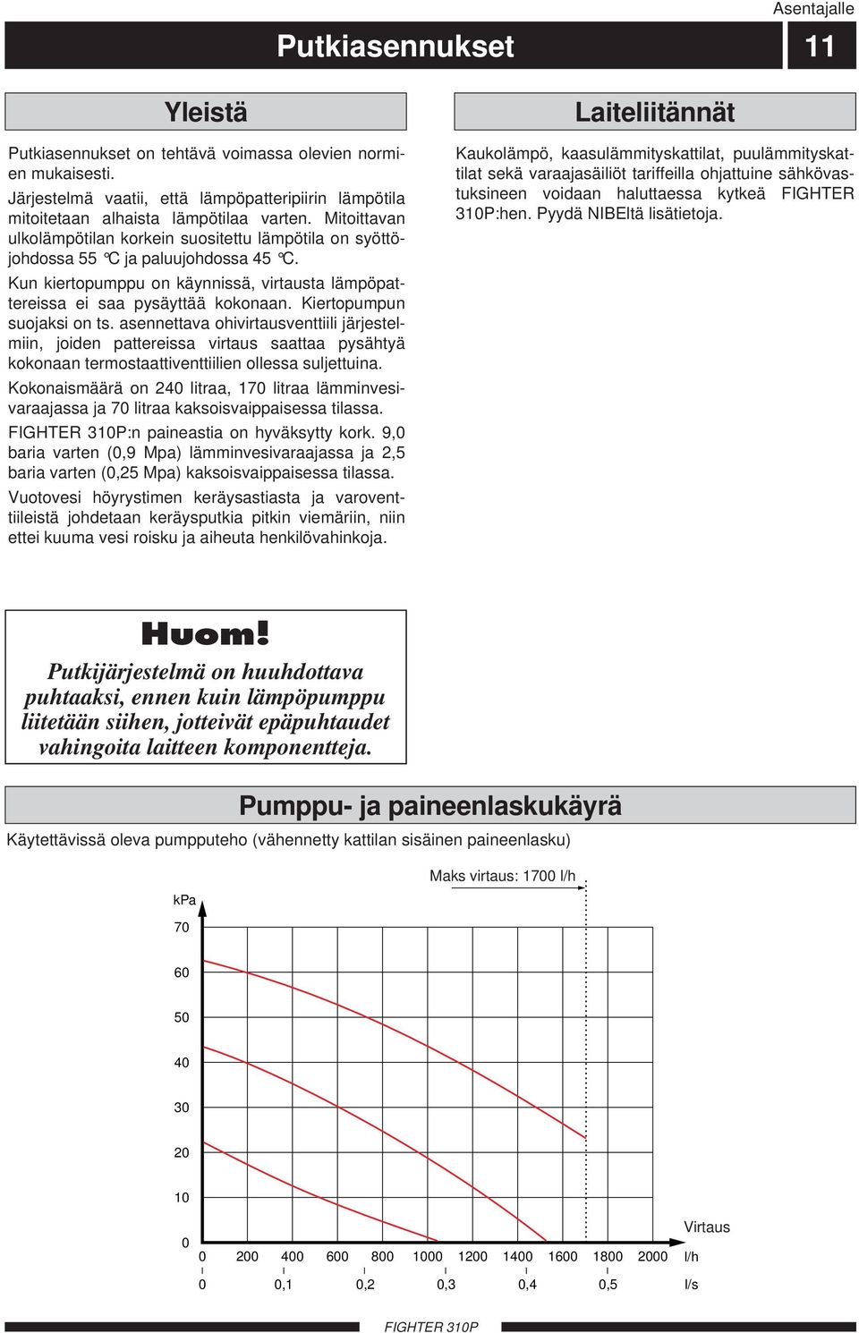 Kiertopumpun suojaksi on ts. asennettava ohivirtausventtiili järjestelmiin, joiden pattereissa virtaus saattaa pysähtyä kokonaan termostaattiventtiilien ollessa suljettuina.