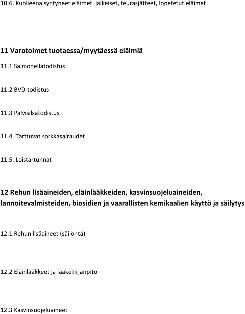 Loistartunnat 12 Rehun lisäaineiden, eläinlääkkeiden, kasvinsuojeluaineiden, lannoitevalmisteiden, biosidien ja