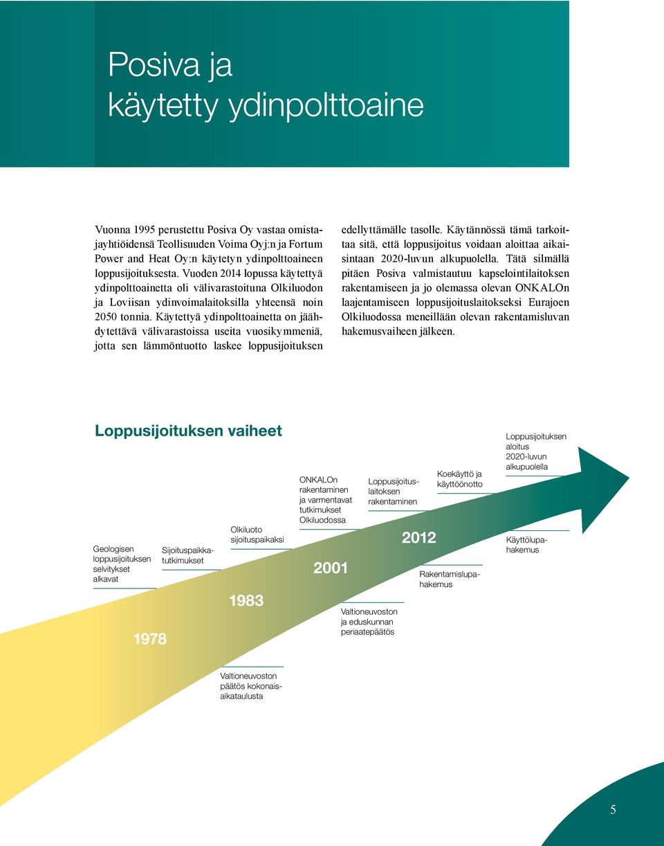 Käytettyä ydinpolttoainetta on jäähdytettävä välivarastoissa useita vuosikymmeniä, jotta sen lämmöntuotto laskee loppusijoituksen edellyttämälle tasolle.