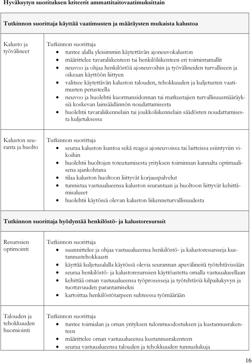 talouden, tehokkuuden ja kuljetusten vaatimusten perusteella neuvoo ja huolehtii kuormansidonnan tai matkustajien turvallisuusmääräyksiä koskevan lainsäädännön noudattamisesta huolehtii