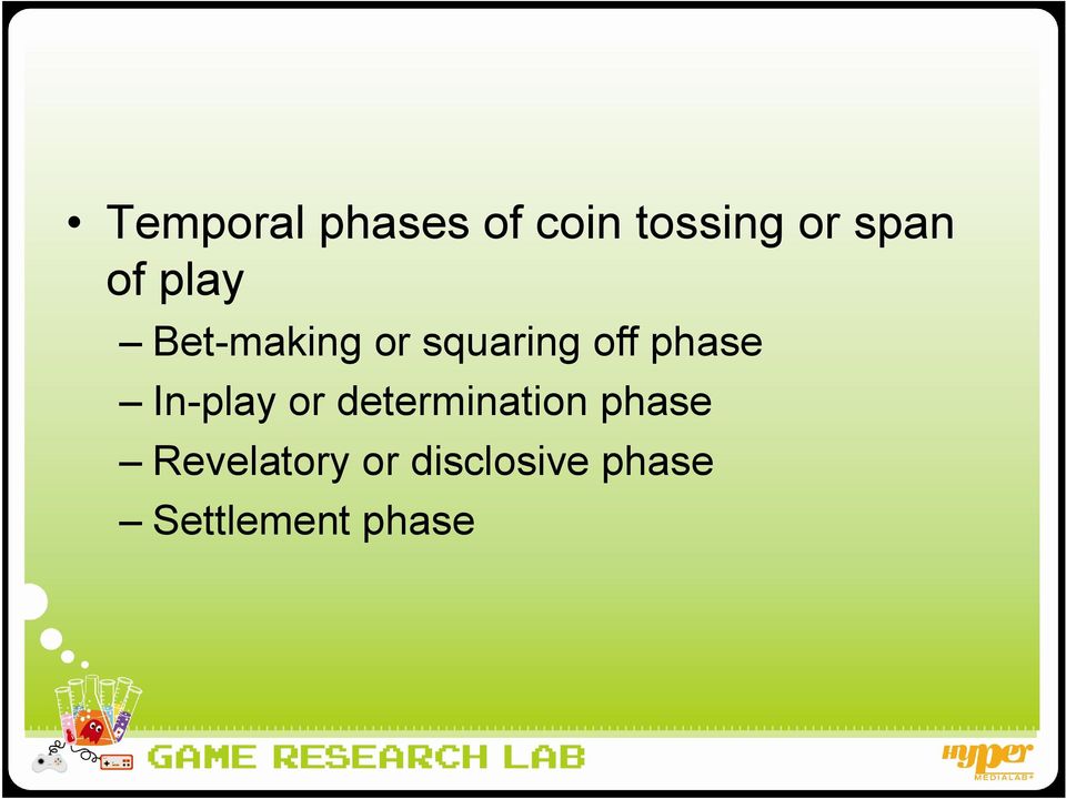 phase In-play or determination phase