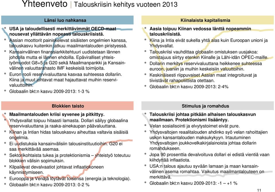 Kansainvälinen finanssiarkkitehtuuri uudistetaan lännen johdolla mutta ei lännen ehdoilla.